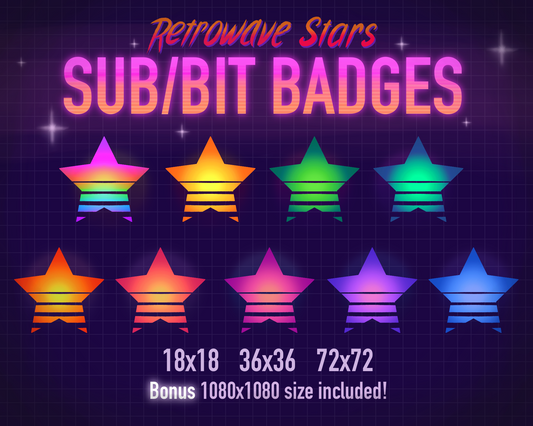 Retrowave Star Badges