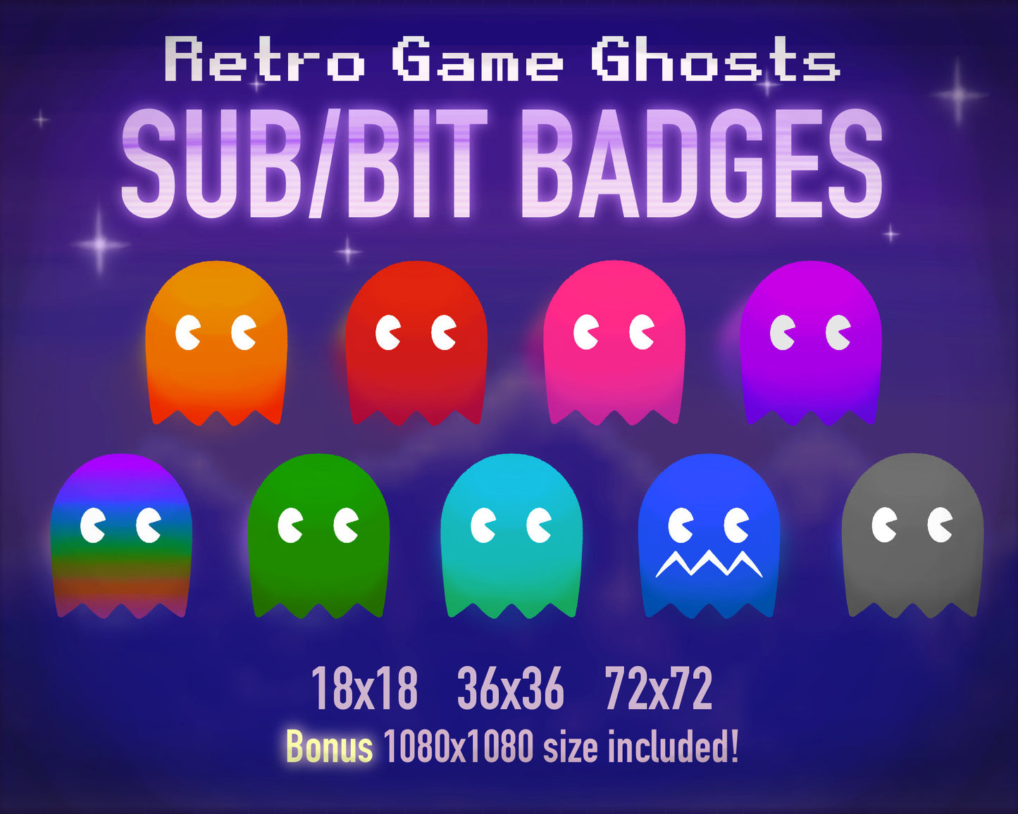 Retro Ghosts Badges