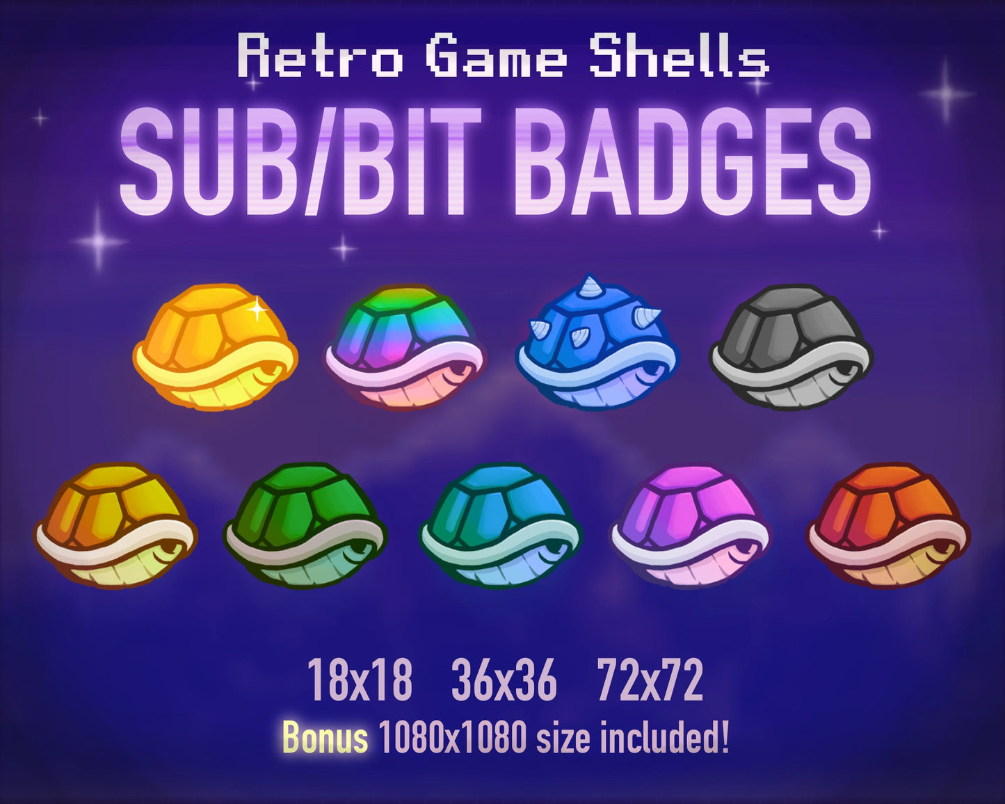 Retro Game Shell Badges