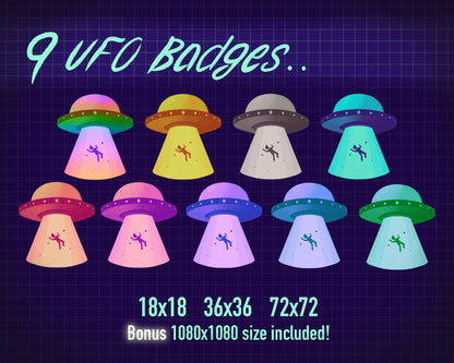 Retrowave Alien Theme Twitch Sub/Bit Badges