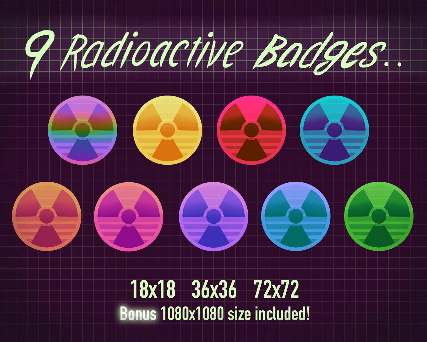 Retrowave Toxic Theme Twitch Sub/Bit Badges