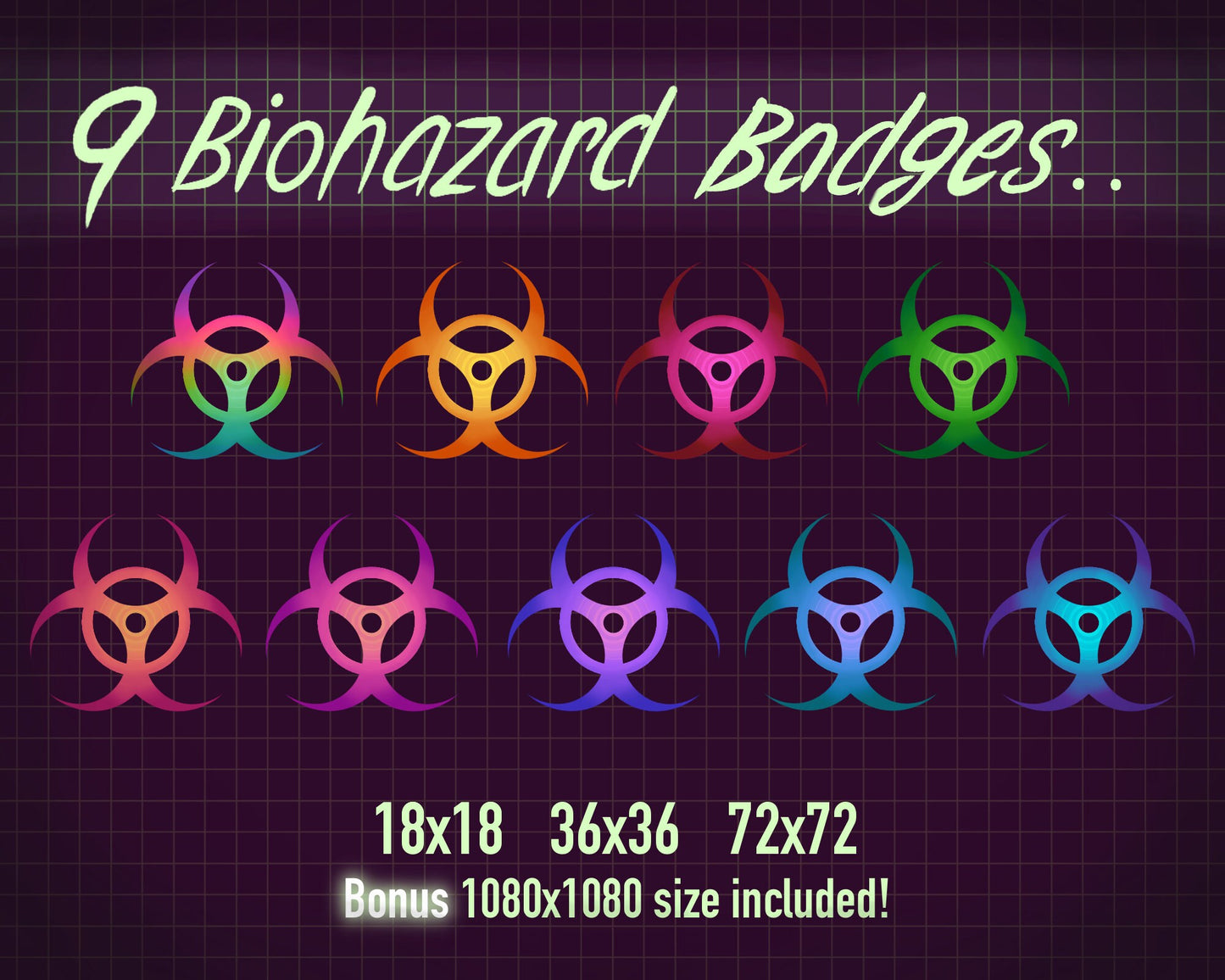 Retrowave Toxic Theme Twitch Sub/Bit Badges