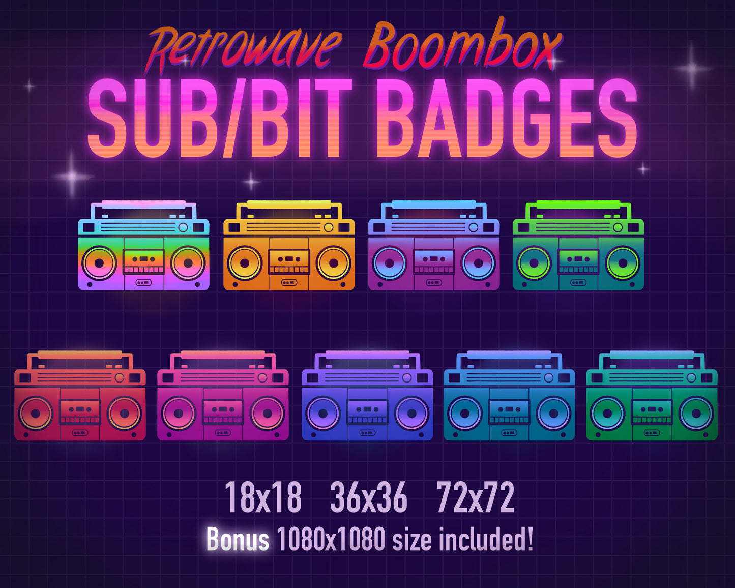 Boombox Badges