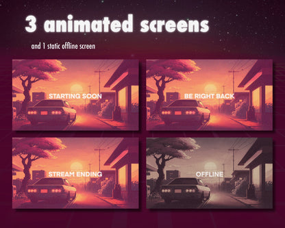 Retro Lofi Sunset Stream Package