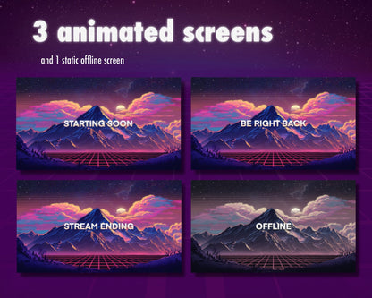 Retro Outrun Backdrop Stream Package