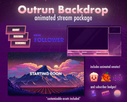 Retro Outrun Backdrop Stream Package