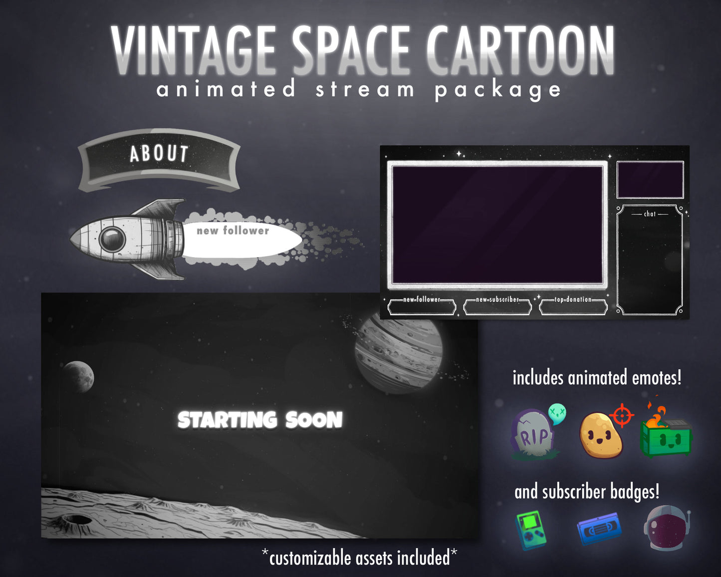 Vintage Space Cartoon Stream Package